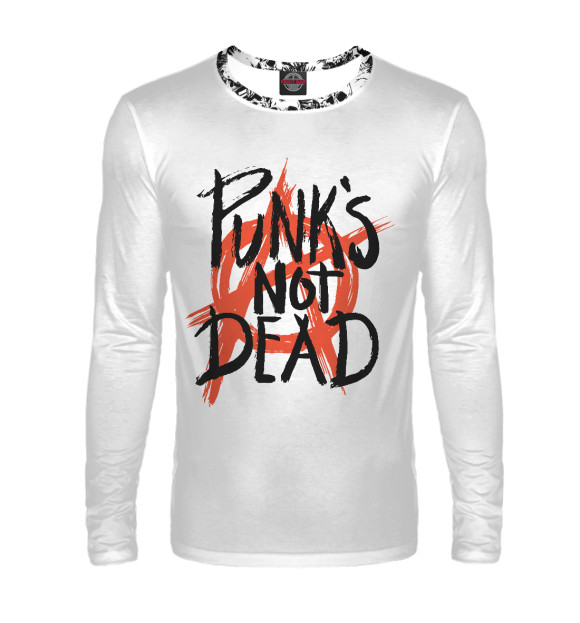 Мужской лонгслив с изображением Punk’s Not Dead цвета Белый