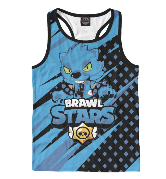 Мужская майка-борцовка с изображением Brawl Stars цвета Белый