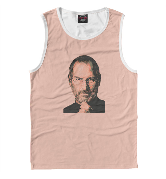 Мужская майка с изображением Стив Джобс цвета Белый