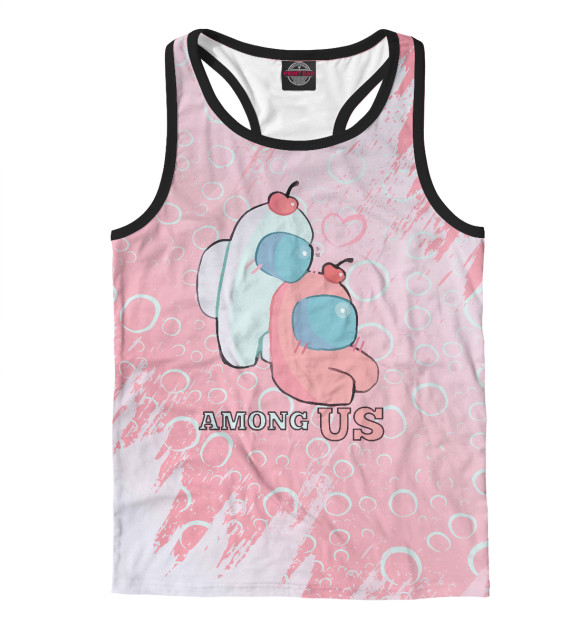 Мужская майка-борцовка с изображением Among Us цвета Белый