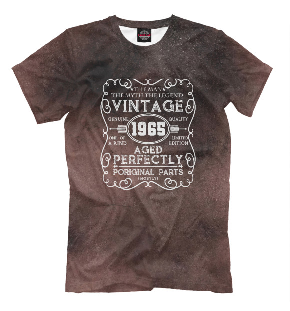 Мужская футболка с изображением Vintage 1965 цвета Белый