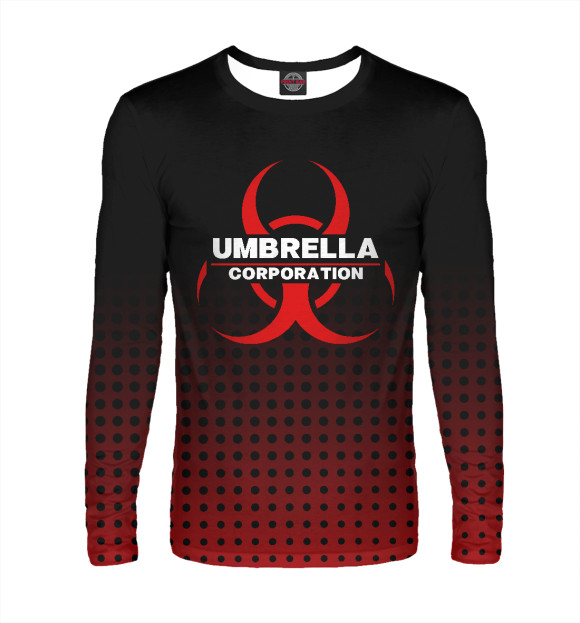 Мужской лонгслив с изображением Umbrella цвета Белый