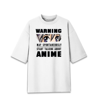 Мужская футболка оверсайз Warning Anime