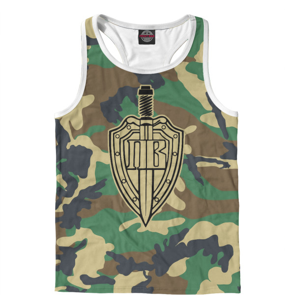 Мужская майка-борцовка с изображением Пограничные Войска цвета Белый