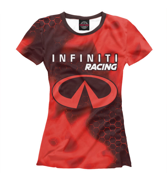 Женская футболка с изображением Infiniti | Racing | Огонь цвета Белый