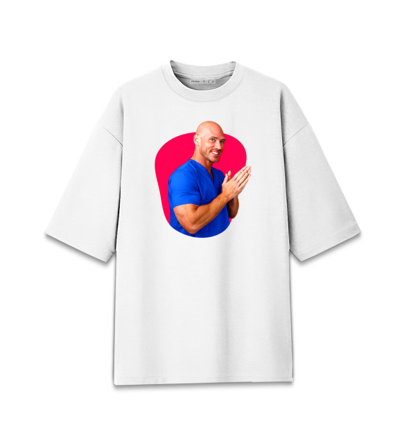 Мужская футболка оверсайз с изображением Brazzers цвета Белый