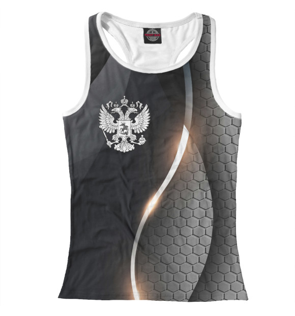 Женская майка-борцовка с изображением Будущая Россия | Нано символика цвета Белый