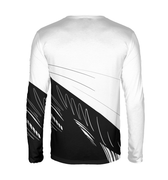 Мужской лонгслив с изображением Геометрия (волосы) цвета Белый