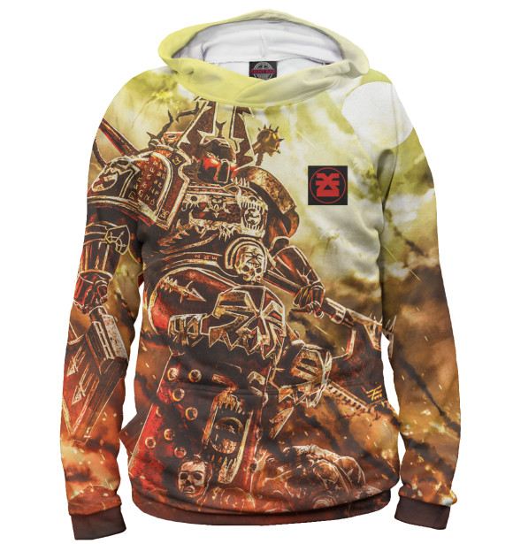 Мужское худи с изображением Кхорнит цвета Белый