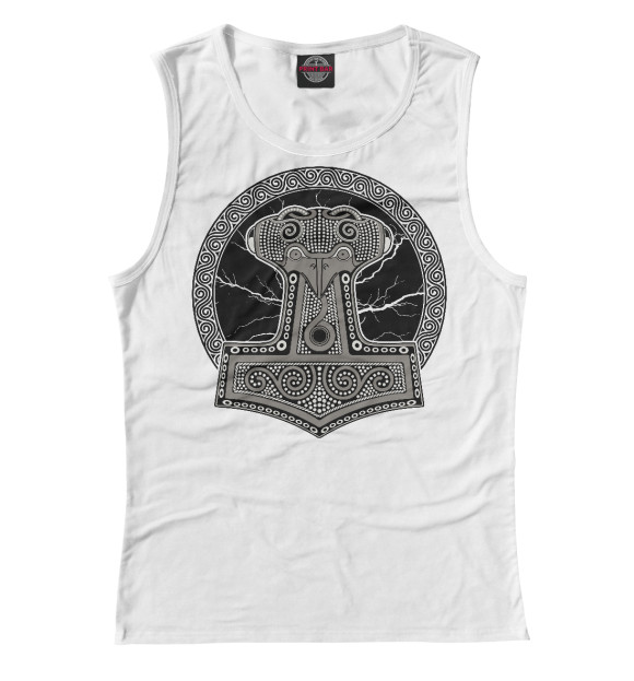 Майка для девочки с изображением Молот Тора цвета Белый