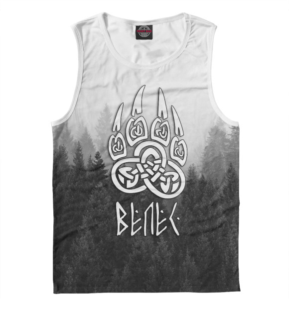 Майка для мальчика с изображением Печать Велеса \ Лес цвета Белый