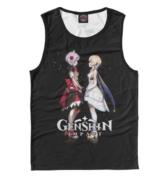 Мужская майка с изображением Genshin Impact цвета Белый