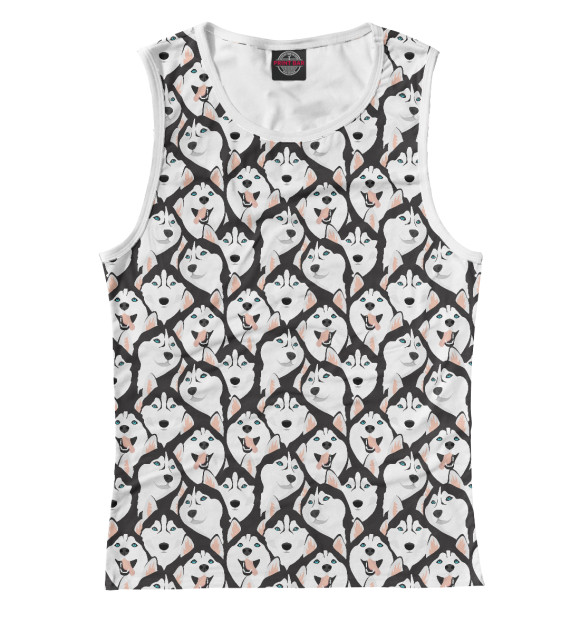 Майка для девочки с изображением Сибирский Хаски (Husky) цвета Белый