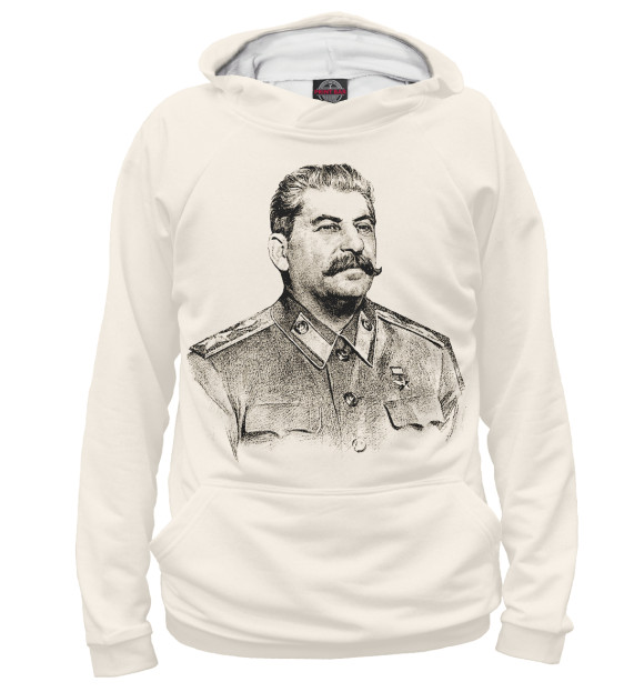 Женское худи с изображением Сталин цвета Белый