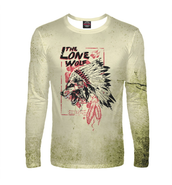 Мужской лонгслив с изображением The Lone Wolf цвета Белый