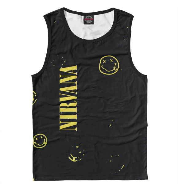Мужская майка с притом Nirvana цвета Белый Мужская майка с изображением Nirvana цвета Белый