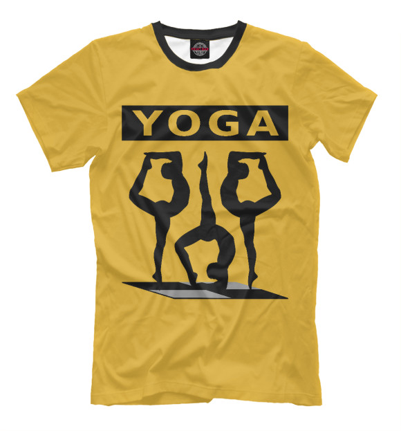 Мужская футболка с изображением Йога yoga цвета Белый