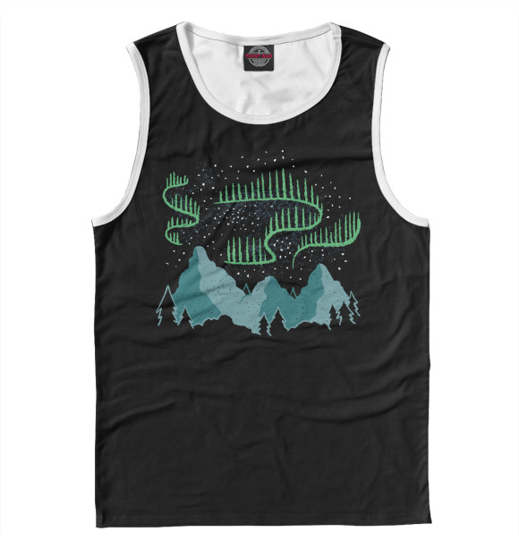 Майка для мальчика с изображением Северное сияние цвета Белый