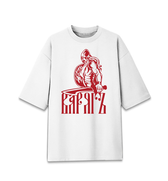 Женская футболка оверсайз с изображением Варяг цвета Белый