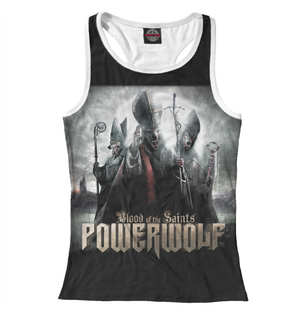 Женская майка-борцовка с изображением Powerwolf цвета Белый