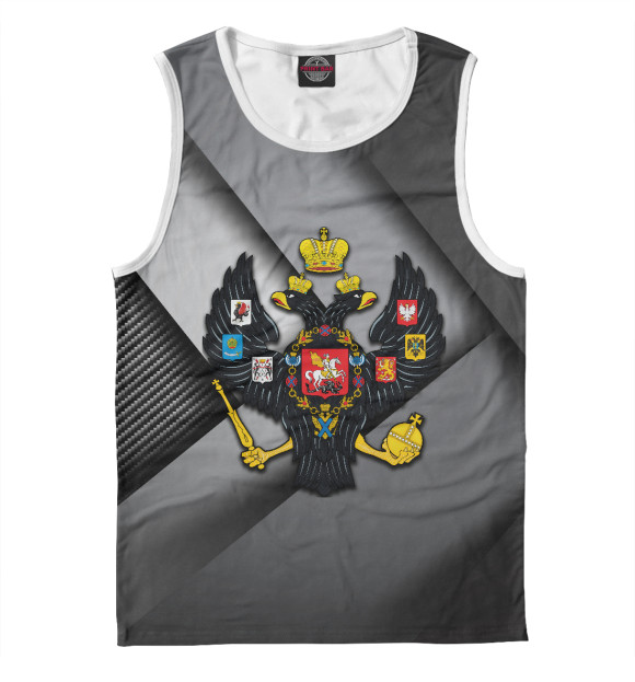 Майка для мальчика с изображением Символика РФ (металлик) цвета Белый