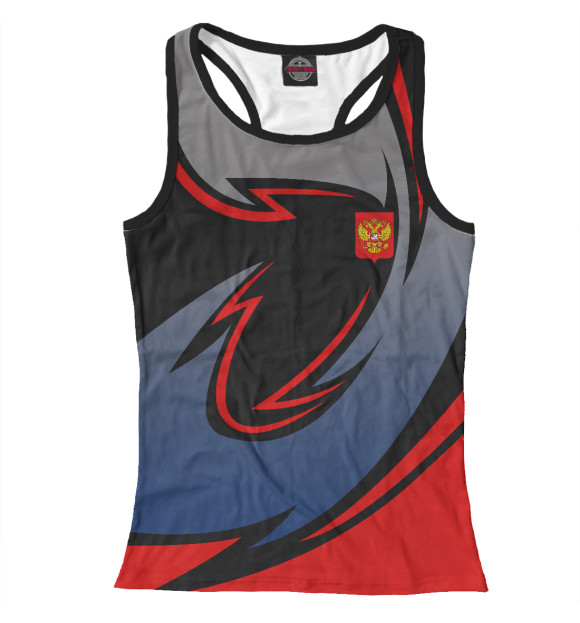 Женская майка-борцовка с изображением Россия цвета Белый