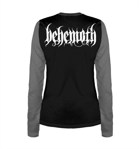 Женский лонгслив с притом Behemoth цвета Белый Женский лонгслив с изображением Behemoth цвета Белый