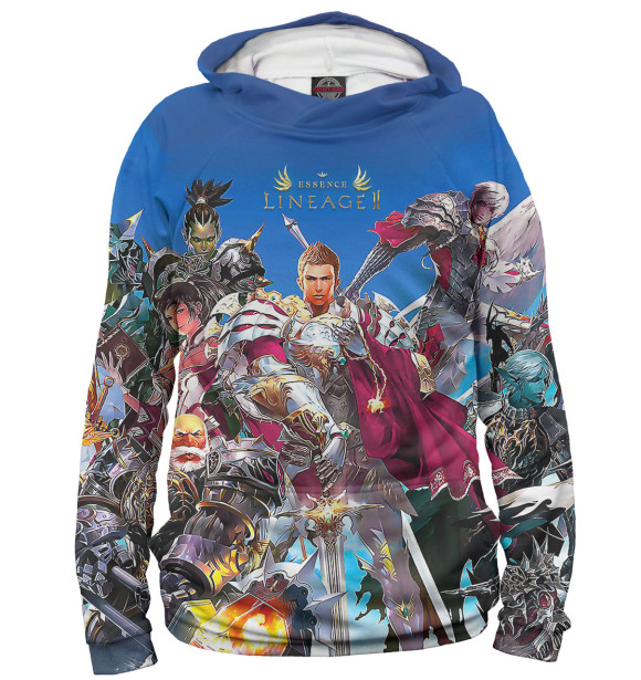 Женское худи с изображением Lineage II Essence цвета Белый