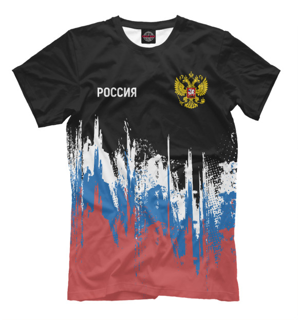Футболка для мальчиков с изображением Россия цвета Белый