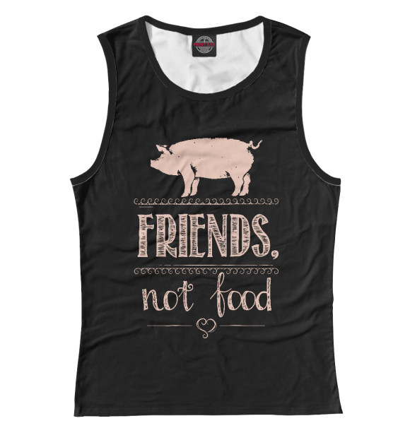 Майка для девочки с изображением Друзья не еда цвета Белый