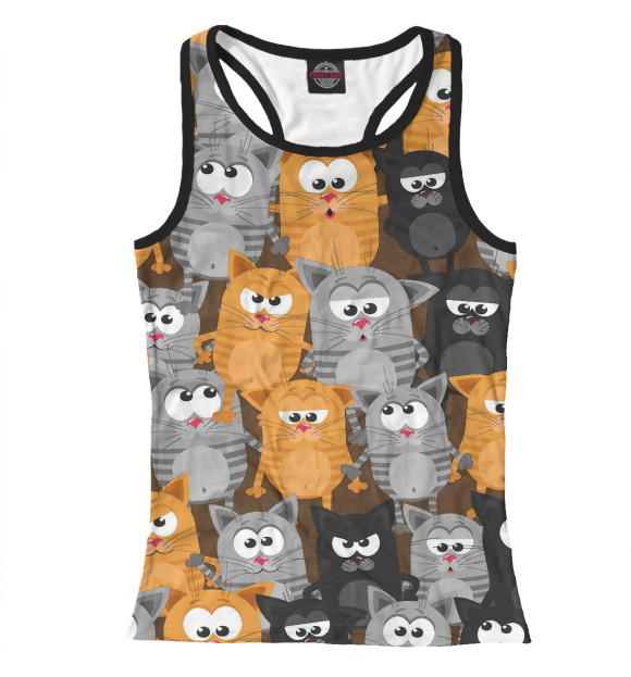 Женская майка-борцовка с изображением Котятки цвета Белый