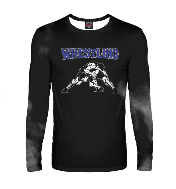 Мужской лонгслив с изображением Wrestling цвета Белый