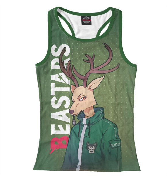 Женская майка-борцовка с изображением BEASTARS цвета Белый