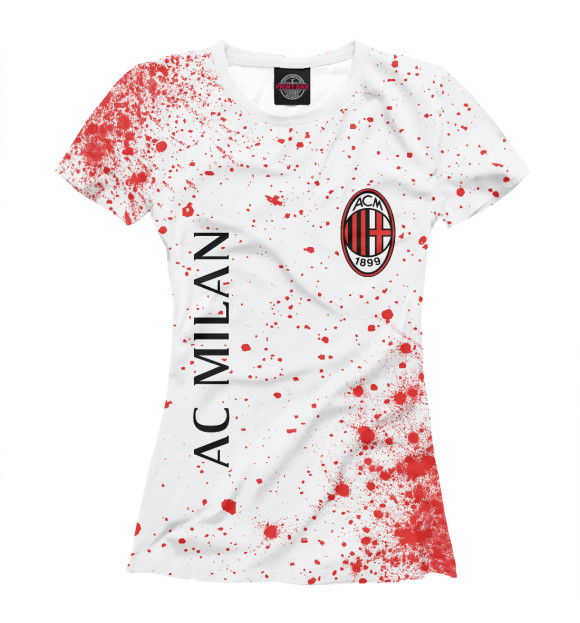 Футболка для девочек с изображением AC Milan / Милан цвета Белый