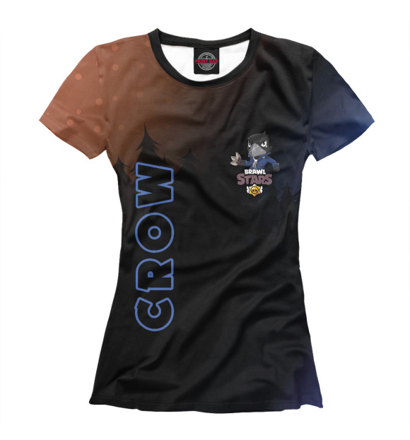 Женская футболка с изображением Brawl Stars Crow - Снежный цвета Белый
