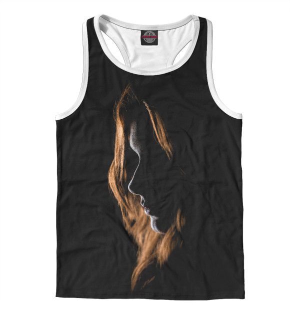 Мужская майка-борцовка с изображением Рыжая девушка цвета Белый