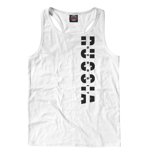 Мужская майка-борцовка с изображением RUSSIA - Георгий цвета Белый