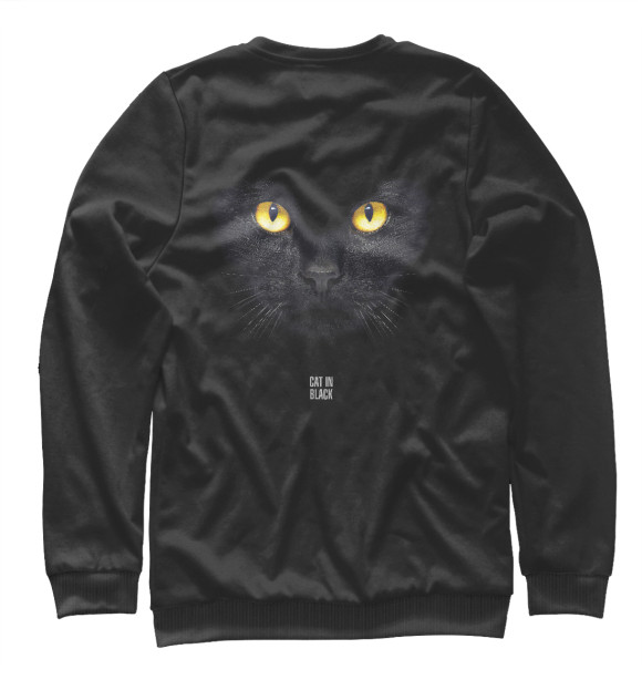 Свитшот для девочек с изображением Cat In Black цвета Белый