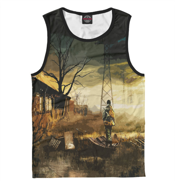 Мужская майка с изображением Stalker цвета Белый