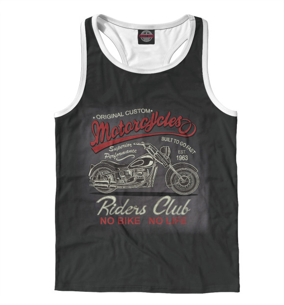 Мужская майка-борцовка с изображением Riders Club цвета Белый