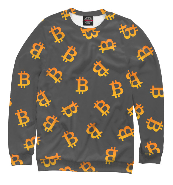 Свитшот для мальчиков с изображением Bitcoin цвета Белый