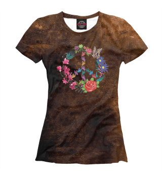 Женская футболка Peace Spring Flowers