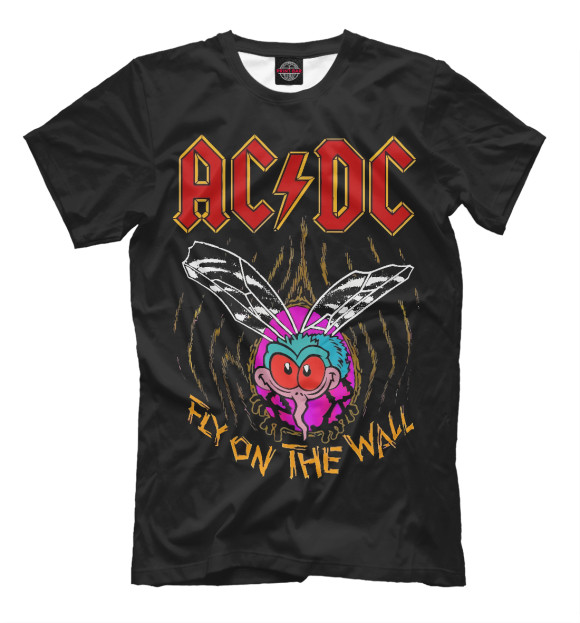 Мужская футболка с притом AC/DC цвета Белый Мужская футболка с изображением AC/DC цвета Белый