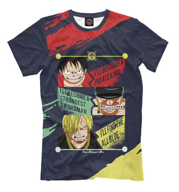 Футболка для мальчиков с изображением One Piece Большой куш цвета Белый