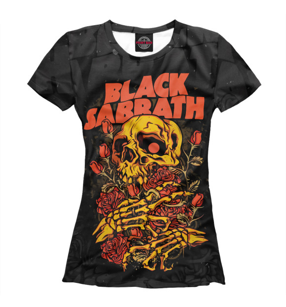 Женская футболка с изображением Black Sabbath цвета Белый