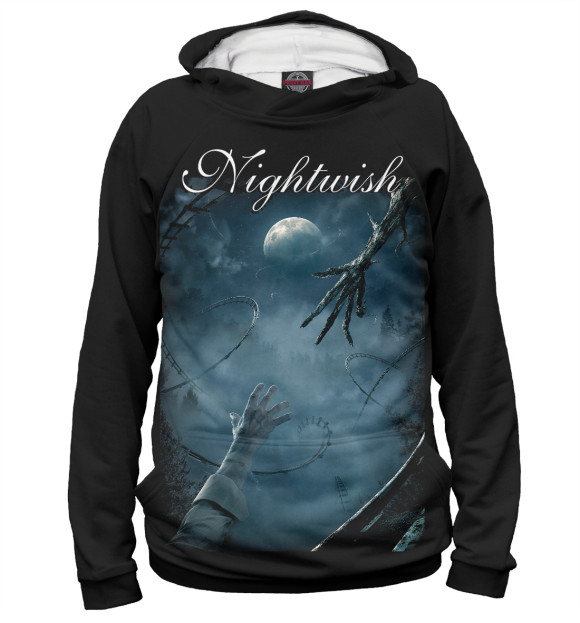 Женское худи с изображением Nnightwish цвета Белый