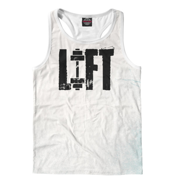 Мужская майка-борцовка с притом LIFT GYM AND WORKOUT цвета Белый Мужская майка-борцовка с изображением LIFT GYM AND WORKOUT цвета Белый