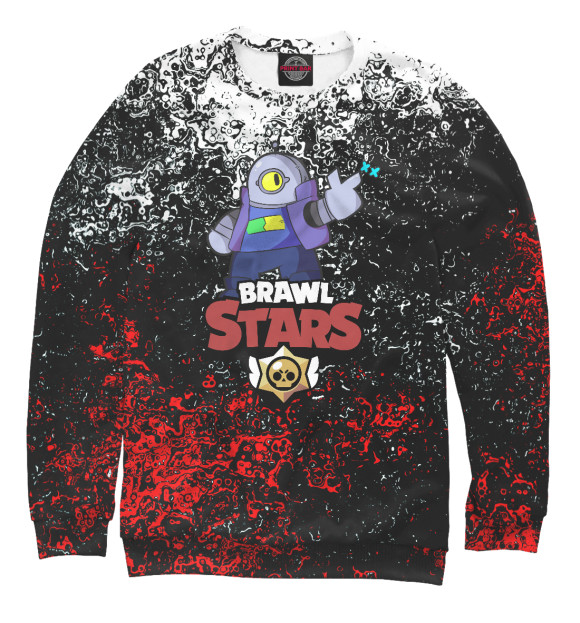 Мужской свитшот с изображением Brawl Stars Ricochet цвета Белый