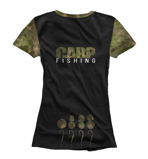 Женская футболка с изображением Carp Fishing цвета Белый