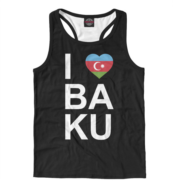 Мужская майка-борцовка с изображением Baku цвета Белый